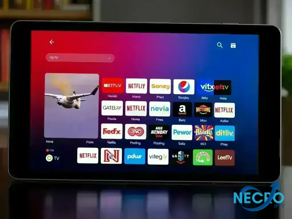 Modern IPTV app interface on Android TV screen