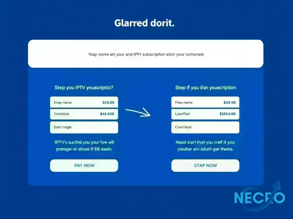 Step-by-step checkout process for Necro IPTV payment