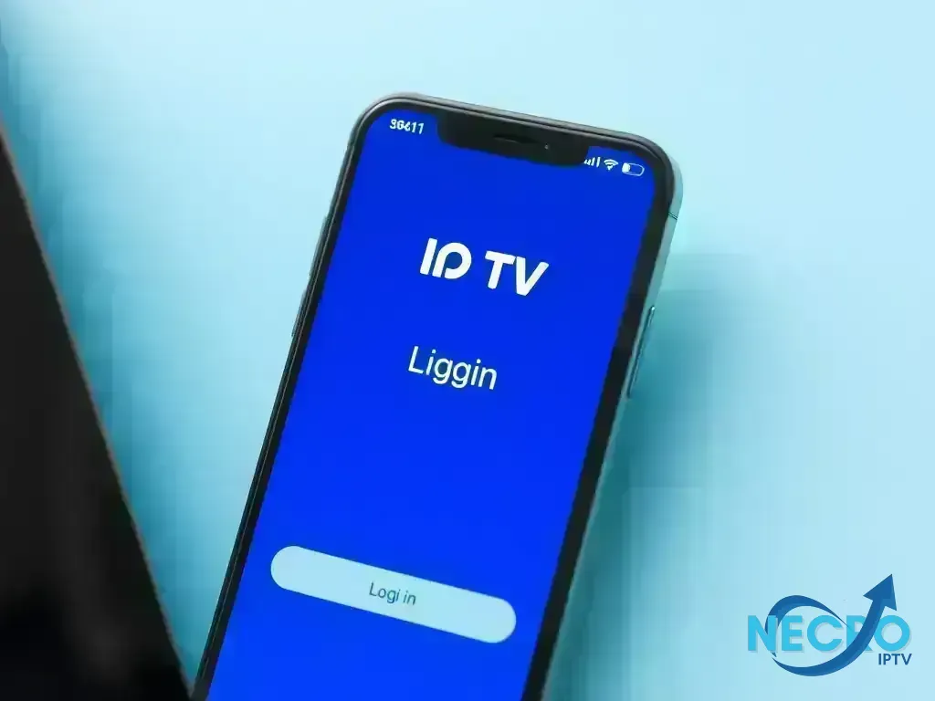 Mobile app login screen on smartphone