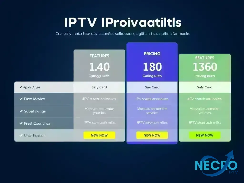 Visual comparison of Necro IPTV pricing tiers