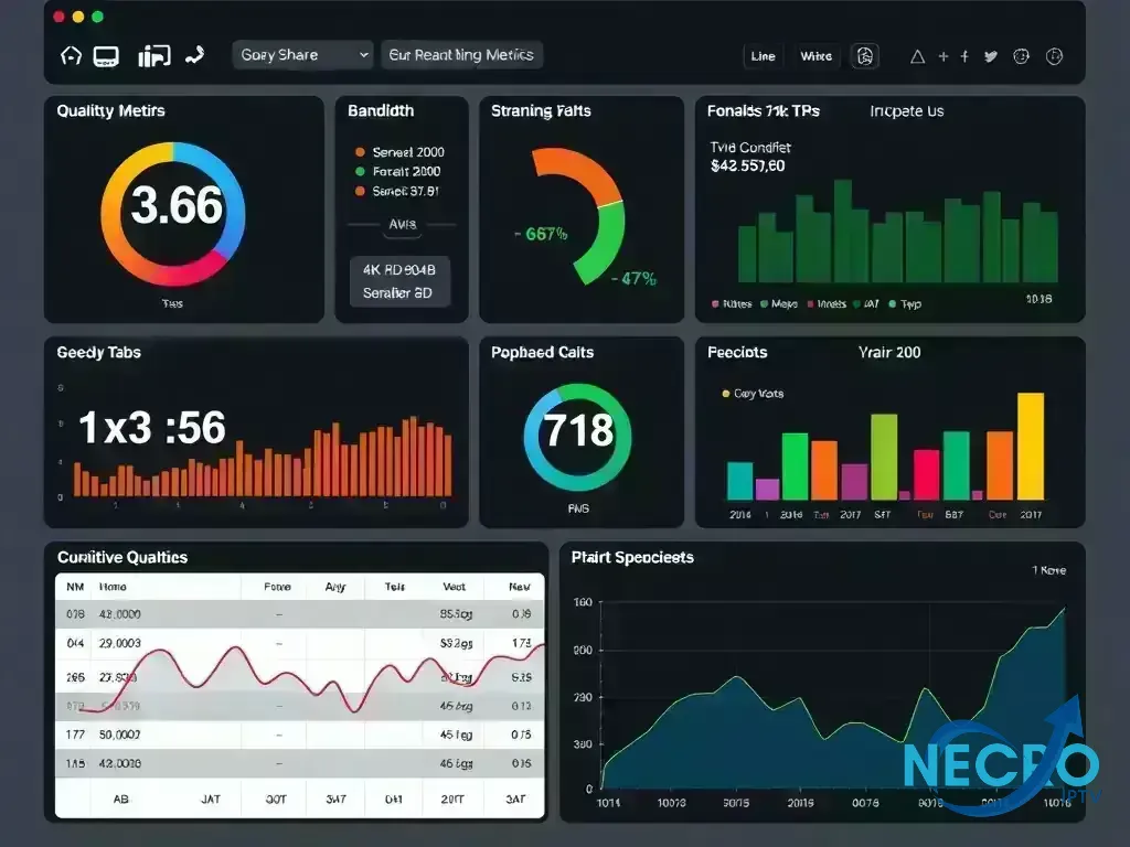 Dashboard showing streaming quality metrics and performance